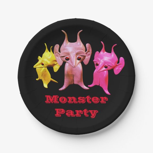 Assiettes En Carton Petits Martiens, personnalisés pour les enfants. (Devant)