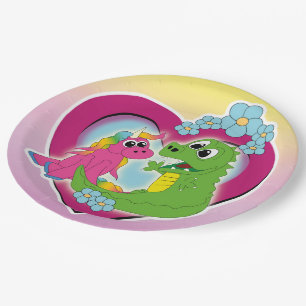 Assiettes En Carton petits meilleurs amis - unicorne et dragon