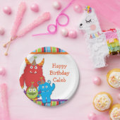 Assiettes En Carton Petits Monstres mignonnes Plaques de fête d'annive (Fête)