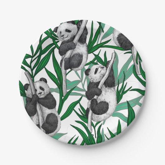 Assiettes En Carton Petits panda sur (Devant)