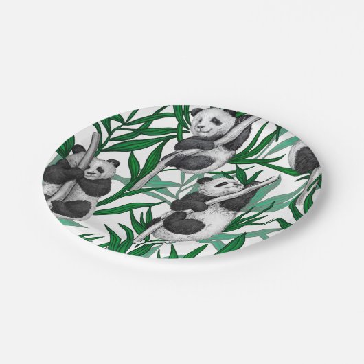 Assiettes En Carton Petits panda sur (Angle)