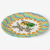 Assiettes En Carton Petits singes Plaques de papier 4e anniversaire (Angle)