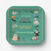 Assiettes En Carton Peu de BOO est dû Citrouille  Éffrayant Baby showe (Recto)