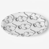 Assiettes En Carton Peu de motif graphique de souris (Angle)