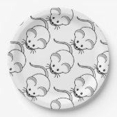 Assiettes En Carton Peu de motif graphique de souris (Devant)