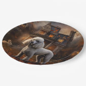 Assiettes En Carton Peur Halloween caniche (Angle)
