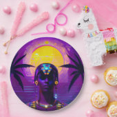 Assiettes En Carton Pharaon Synthwave (Fête)