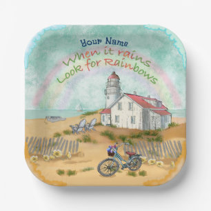 Assiettes En Carton Phare de Beach Bike