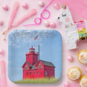 Assiettes En Carton Phare de Big Red Michigan (Fête)