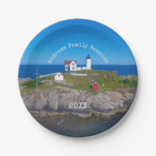 Assiettes En Carton Phare de Nubble Reunion Family Coastal