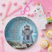 Assiettes En Carton Phare Océan Bleu Nautique Russe Mariage (Fête)