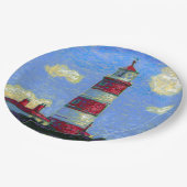 Assiettes En Carton Phare Pastel et champs de lavande (Angle)