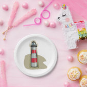 Assiettes En Carton Phare Rouge Et Blanc (Fête)
