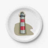 Assiettes En Carton Phare Rouge Et Blanc (Devant)