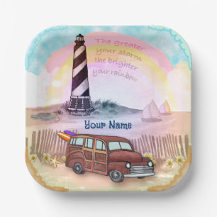 Assiettes En Carton Phare Stormy Rainbow