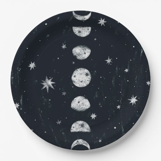 Assiettes En Carton Phases de la lune (Devant)