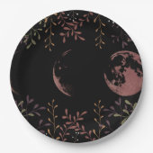 Assiettes En Carton Phases de lune foncée (Devant)