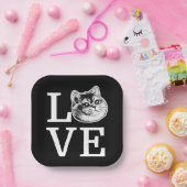 Assiettes En Carton Philly Love Cat (Fête)