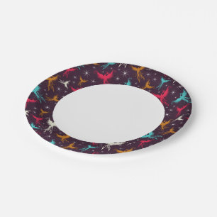 Assiettes En Carton Phoenix Birds Figure Motif
