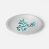Assiettes En Carton Phoenix bleu turquoise se lève sur l'argent (Angle)