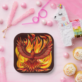 Assiettes En Carton Phoenix mythologique immortelle Créature