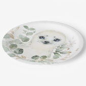 Assiettes En Carton Phoque d'hiver Vert verdure Gold Wreath Anniversai (Angle)