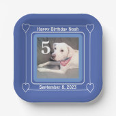 Assiettes En Carton Photo Anniversaire de Chien Chien Mignonne Numéro  (Recto)