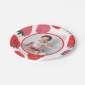 Assiettes En Carton Photo Berry First Strawberry fête d'anniversaire (Angle)