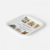 Assiettes En Carton Photo collage blanc fête d'anniversaire (Angulaire)