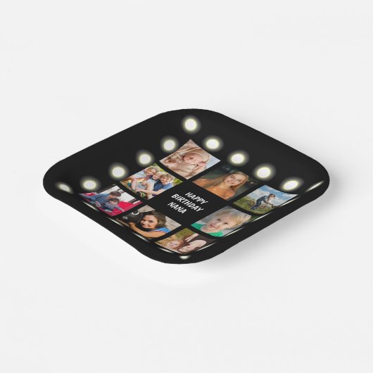 Assiettes En Carton Photo Collage noir et blanc Plaque de papier perso (Angulaire)