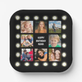 Assiettes En Carton Photo Collage noir et blanc Plaque de papier perso (Recto)