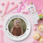 Assiettes En Carton Photo d'anniversaire du Merci (Fête)