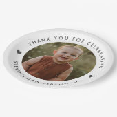 Assiettes En Carton Photo d'anniversaire du Merci (Angle)