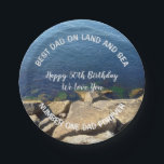 Assiettes En Carton Photo de Deep Blue Ocean Best Dad 50th Birthday<br><div class="desc">Photo de l'océan Atlantique bleu profond en Nouvelle-Angleterre.</div>