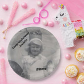 Assiettes En Carton Photo de Graduate | Félicitations | Nom et année (Fête)