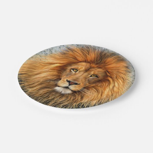 Assiettes En Carton Photo de lion Peinture image (Angle)