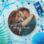 Assiettes En Carton Photo de mariage personnalisée (Fête)