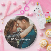 Assiettes En Carton Photo de mariage personnalisée (Fête)