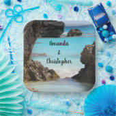 Assiettes En Carton Photo de Tropical Island Coast & Sea Mariage (Fête)