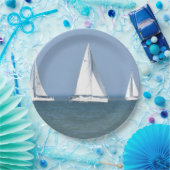 Assiettes En Carton Photo de voilier des plaques à papier (Fête)