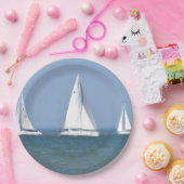 Assiettes En Carton Photo de voilier des plaques à papier (Fête)