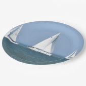 Assiettes En Carton Photo de voilier des plaques à papier (Angle)