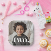 Assiettes En Carton Photo du 2e anniversaire - deux (Fête)