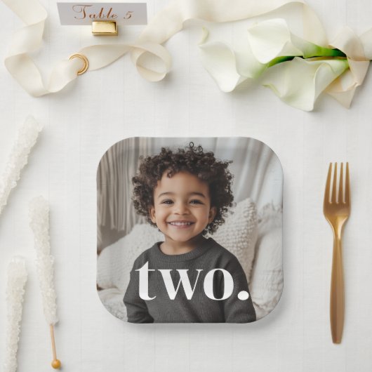 Assiettes En Carton Photo du 2e anniversaire - deux (Mariage)