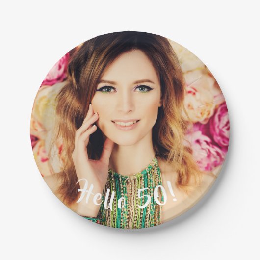 Assiettes En Carton Photo du 40e anniversaire (Devant)