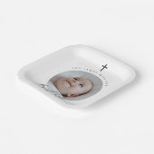 Assiettes En Carton Photo du baptême (Angulaire)