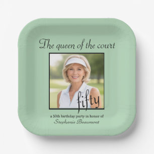Assiettes En Carton Photo élégant de tennis pour femmes Fête d'anniver