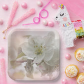 Assiettes En Carton Photo en fleurs de pomme blanche (Fête)