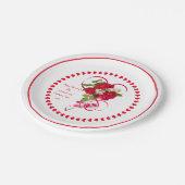 Assiettes En Carton Photo et ruban rouge Heureuse Sainte-Valentin (Angle)