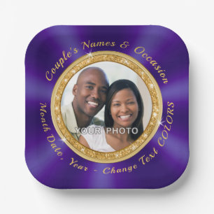 Assiettes En Carton PHOTO étonnante, Plaques de papier Mariage personn